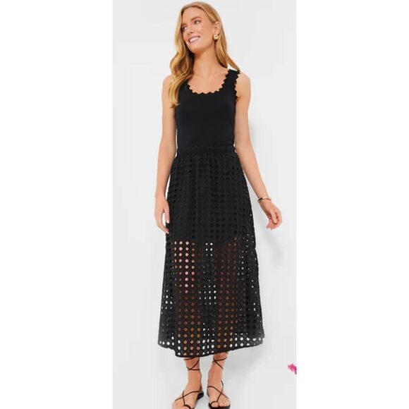 NWT TUCKERNUCK Black Cotton Eyelet Eve Skirt, Small  $150, B27 - Picture 2 of 7